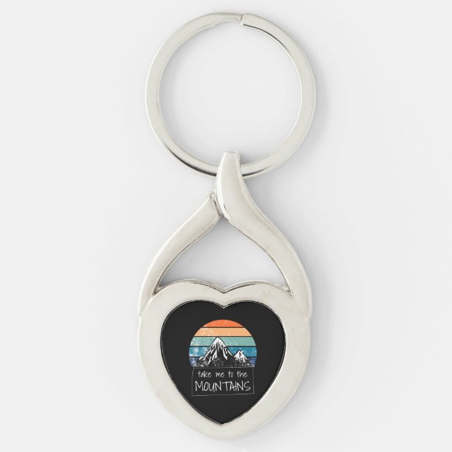 Hiking - Take Me To The Mountains Key Ring (Front)