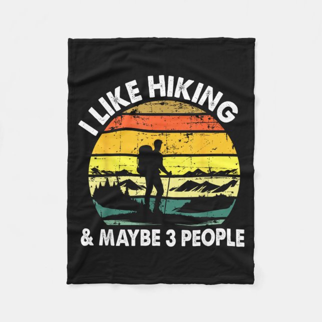 Hiking Tee For Men Women Outdoorsy Hiker Hiking  Fleece Blanket (Front)
