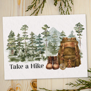 Hiking to Mountain Outdoor Quote Postcard