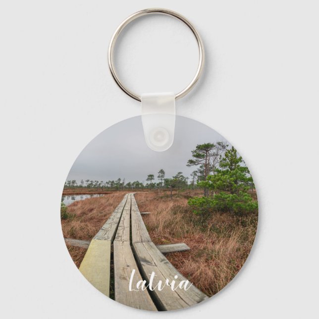 Hiking trail in swamp key ring (Front)