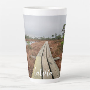 Hiking trail in swamp latte mug