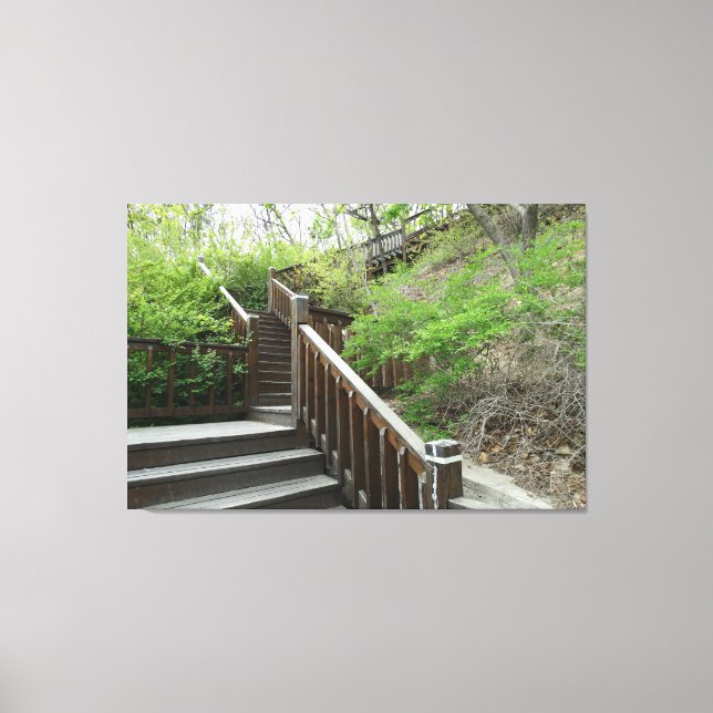 Hiking Up the Mountain Path on a Canvas Print (Front)