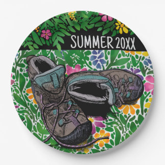 Hiking Vibes Summer Personalised Camping Picnic Paper Plate