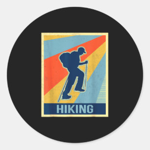 Hiking vintage retro style  classic round sticker