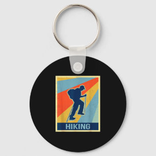 Hiking vintage retro style key ring
