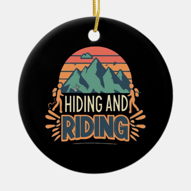 Hiking Where Journeys Become Adventures Ceramic Tree Decoration (Front)