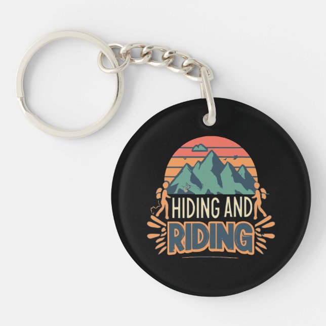 Hiking Where Journeys Become Adventures Key Ring (Front)