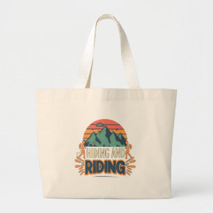 Hiking Where Journeys Become Adventures Large Tote Bag