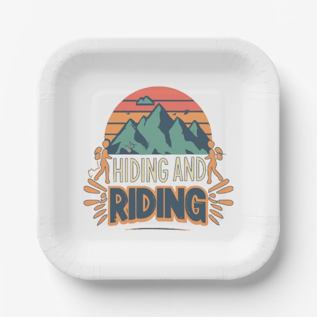 Hiking Where Journeys Become Adventures Paper Plate (Front)