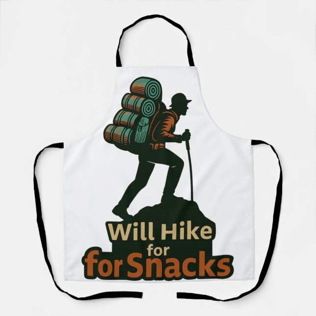Hiking with Snacks – Fun Date​Outdoor Design Apron (Front)