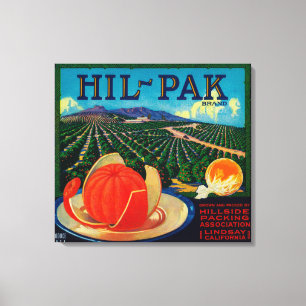 Hil Pak Orange LabelLindsay, CA Canvas Print