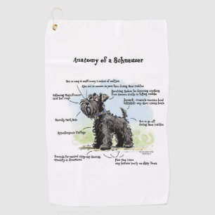 Hilarious Anatomy of a Schnauzer Golf Towel