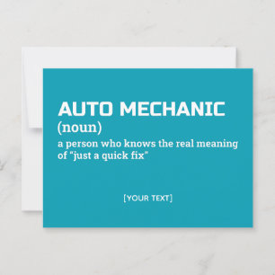 Hilarious Auto Mechanic Definition Postcard