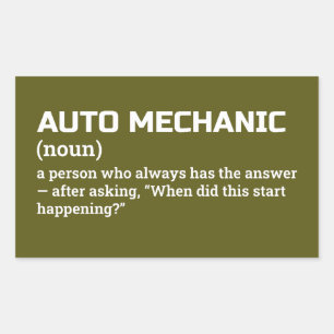 Hilarious Auto Mechanic Definition Sticker