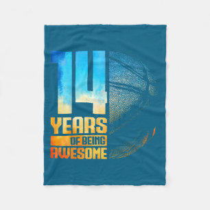 Hilarious Basketball Old 14th Basketball 14 Years Fleece Blanket