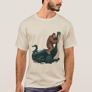 Hilarious Bigfoot & Loch Ness Monster Mashup Graph T-Shirt