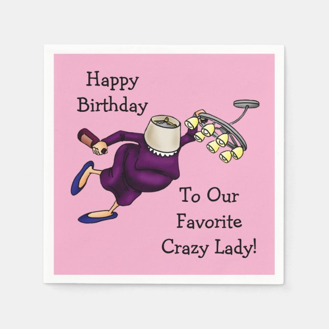 Hilarious Birthday Humour Napkins For Her (Front)
