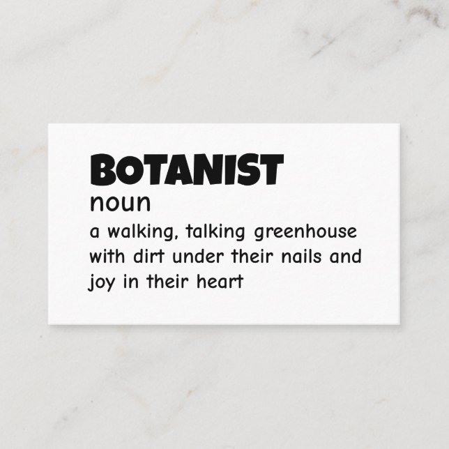 Hilarious Botanist Meaning Card (Front)