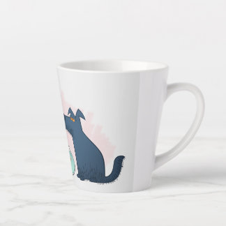 Hilarious Cat, Dog & Goldfish Cartoon Drawing Latte Mug