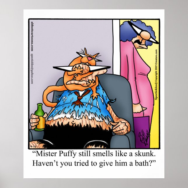 Hilarious Cat Humour Poster Gift (Front)