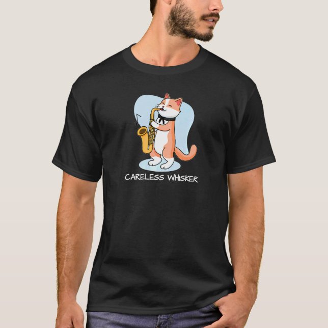 Hilarious cat plays saxophone T-Shirt (Front)