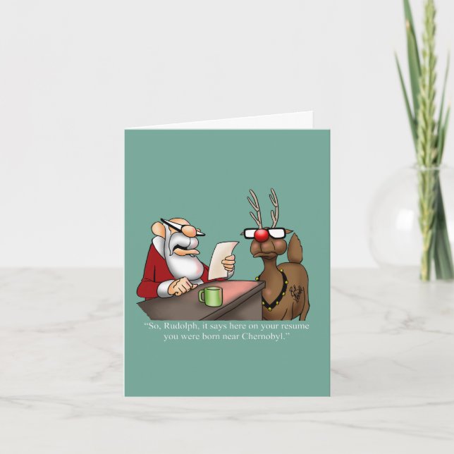 Hilarious Christmas Humour Greeting Card (Front)