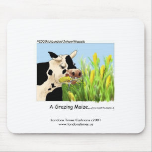 Hilarious Cow "A-Grazin' Maize" Mouse Pad
