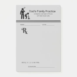 Hilarious Dad's Family Practice Prescription Pad Post-it Notes