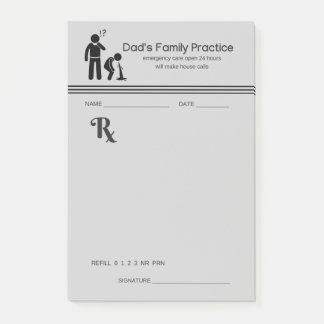 Hilarious Dad's Family Practice Prescription Pad Post-it Notes