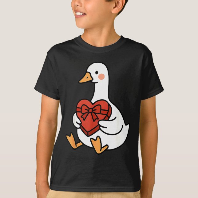 Hilarious Duck Preppy Silly Just Goose Valentine L T-Shirt (Front)
