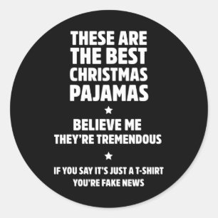 Hilarious Family Christmas Pajama Set  Classic Round Sticker