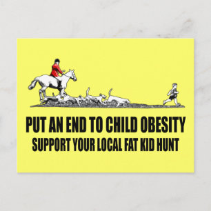Hilarious fat kid postcard