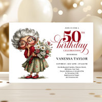 Hilarious fifty birthday lady quirky celebration