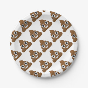 Hilarious fun poop-emoji - Poo cartoon design Paper Plate