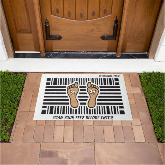 Hilarious Funny Feet Barcode Doormat