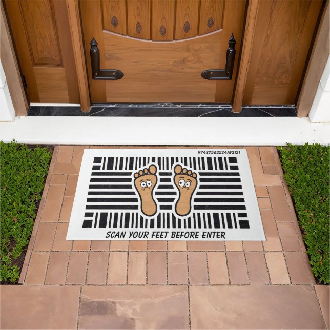 Hilarious Funny Feet Barcode  Doormat (Outdoor)
