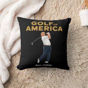 Hilarious Funny Golf of America Meme Trump Pun Cushion