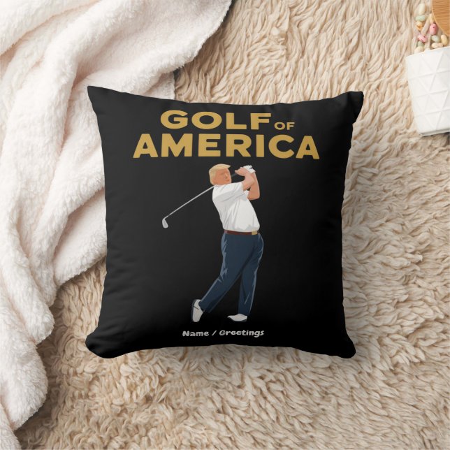 Hilarious Funny Golf of America Meme Trump Pun  Cushion (Blanket)