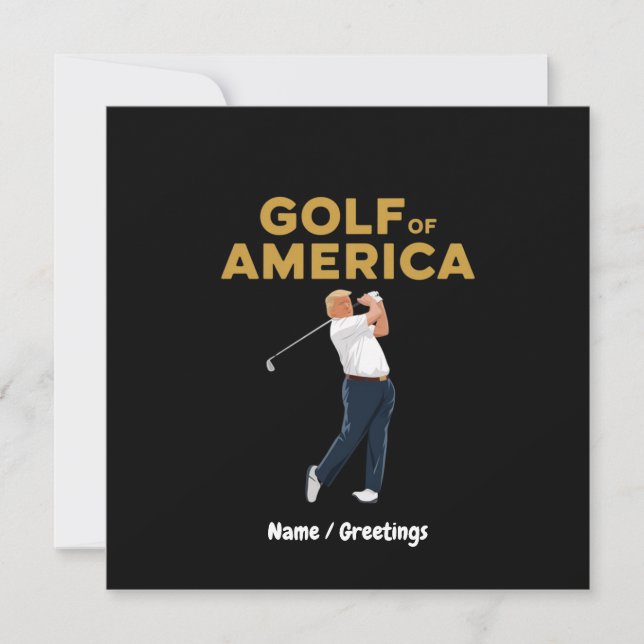 Hilarious Funny Golf of America Meme Trump Pun  Invitation (Front)