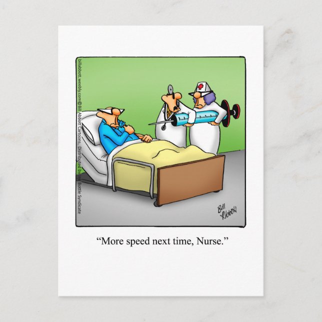 Hilarious Get Well Humour Postcard (Front)