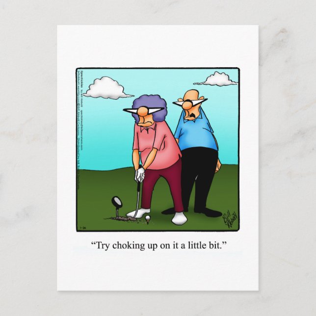 Hilarious Golf Humour Postcard (Front)