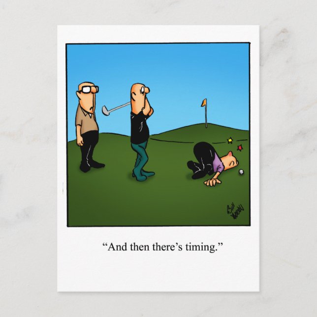 Hilarious Golf Humour Postcard (Front)