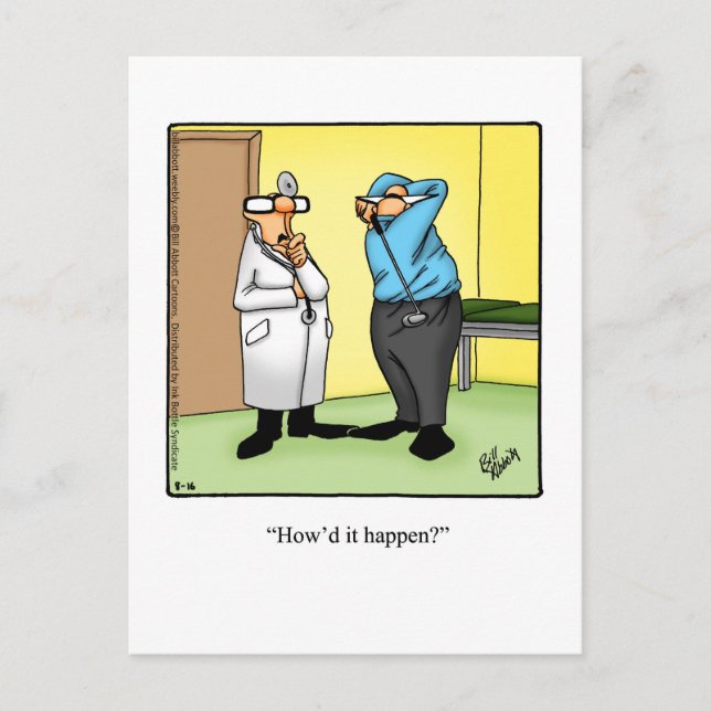 Hilarious Golf Humour Postcard (Front)