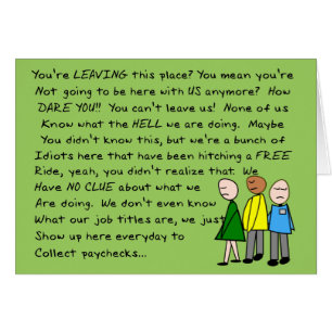 Hilarious Group Co-Worker Leaving Card Green
