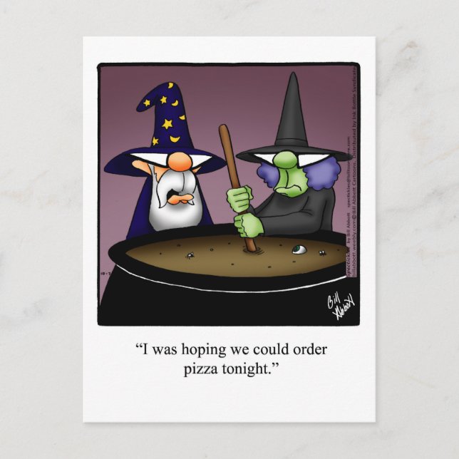 Hilarious Halloween Humour Postcard (Front)