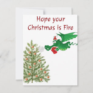 Hilarious Holiday Greeting featuring a cute dragon Card
