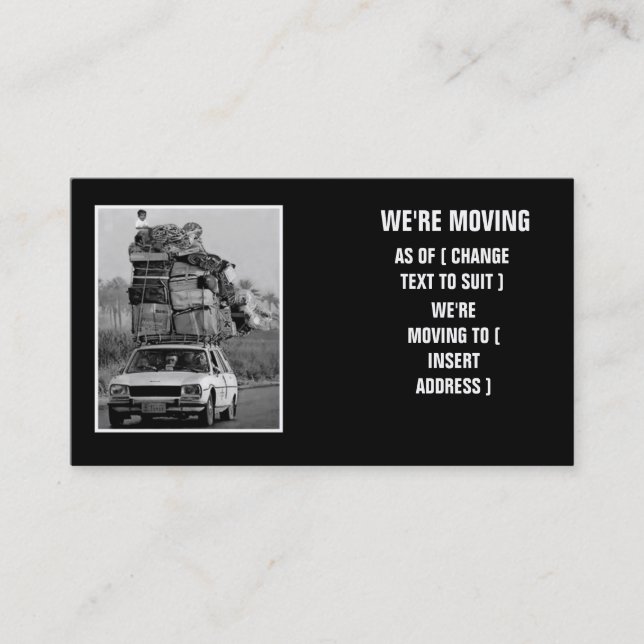 Hilarious house move business card (Front)