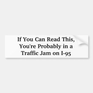 Hilarious I-95 Boston Massachusetts Bumper Sticker