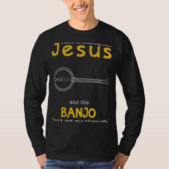 Hilarious Jesus & Banjo Slogan Tee  Inspirational (Front)