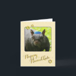 Hilarious Jewish Squirrel • Happy Hanukkah Holiday Card<br><div class="desc">The distant cousin of Santa Squirrel,  Hanukkah Squirrel,  says Happy Hanukkah and has a funny (customisable) message inside!  He wonders what you're looking at -- you've never seen a squirrel wearing a yarmulke before?!? (You don't get out much,  do you?)</div>